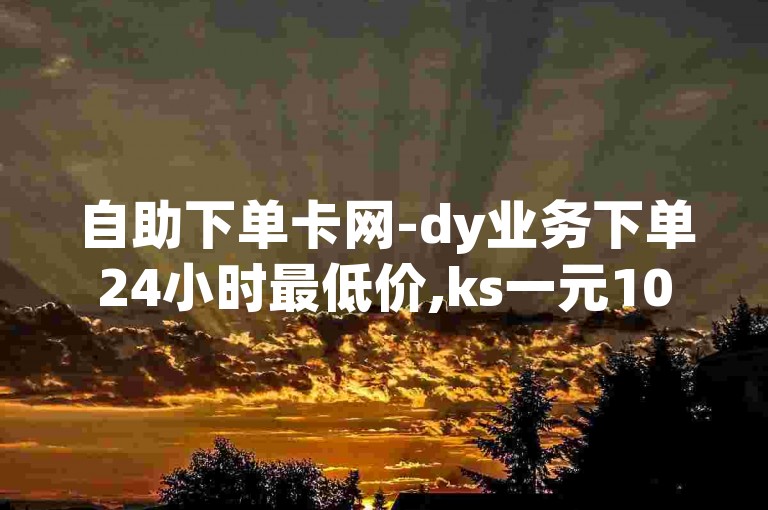自助下单卡网-dy业务下单24小时最低价,ks一元1000个赞秒到软件