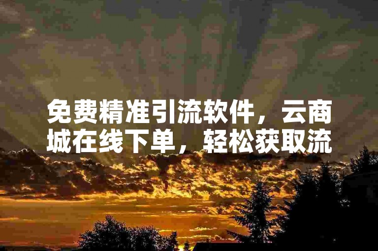 免费精准引流软件，云商城在线下单，轻松获取流量。