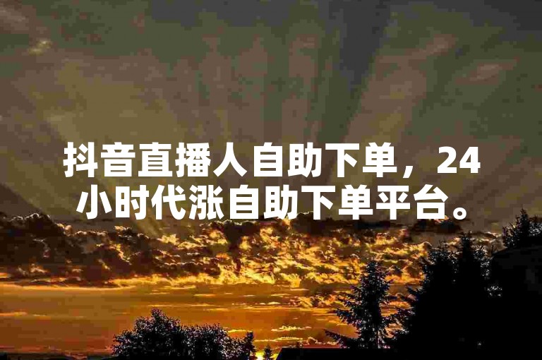 抖音直播人自助下单，24小时代涨自助下单平台。