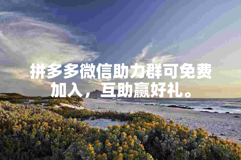 拼多多微信助力群可免费加入，互助赢好礼。