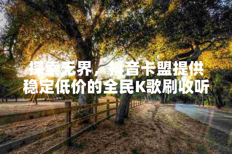 探索无界，抖音卡盟提供稳定低价的全民K歌刷收听服务。
