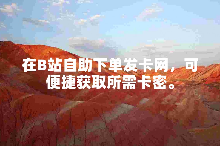 在B站自助下单发卡网，可便捷获取所需卡密。