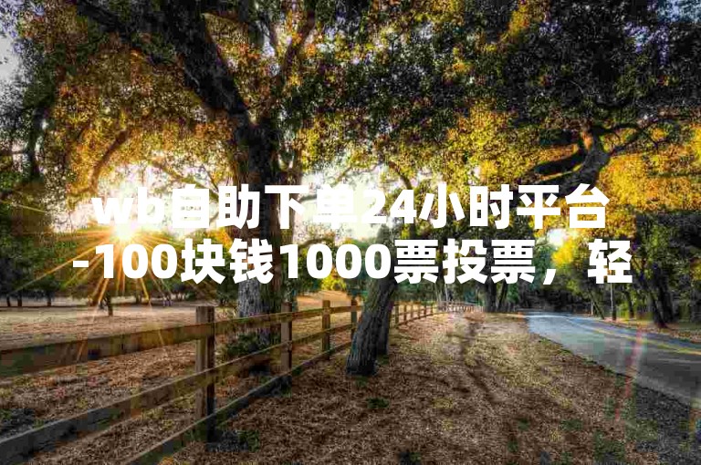 wb自助下单24小时平台-100块钱1000票投票，轻松提升活动影响力。
