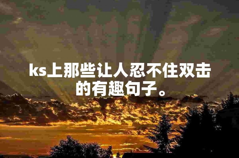 ks上那些让人忍不住双击的有趣句子。