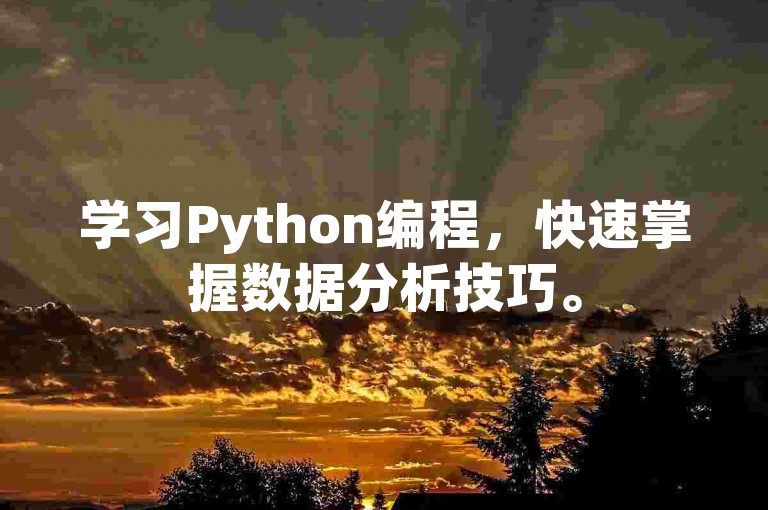 学习Python编程，快速掌握数据分析技巧。