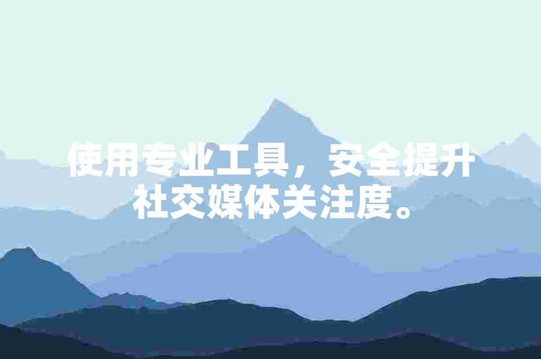 使用专业工具，安全提升社交媒体关注度。