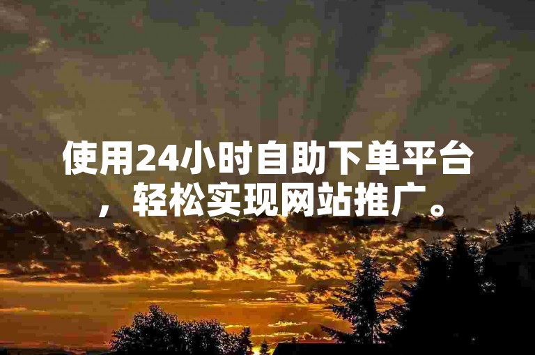 使用24小时自助下单平台，轻松实现网站推广。