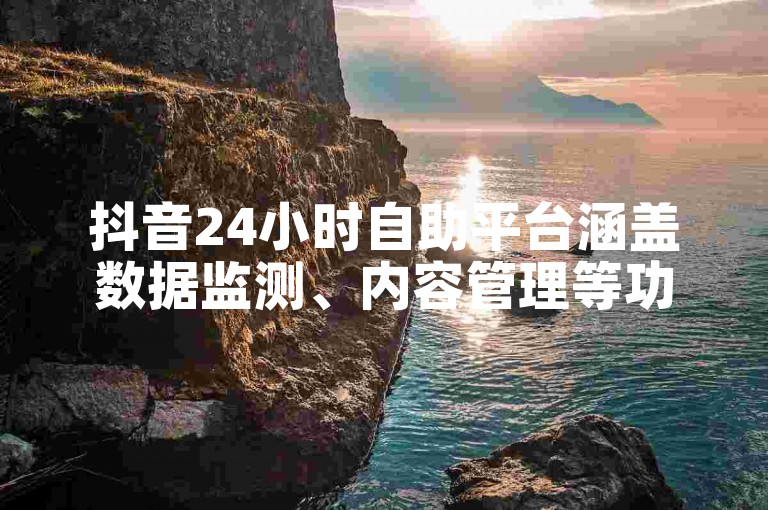 抖音24小时自助平台涵盖数据监测、内容管理等功能。
