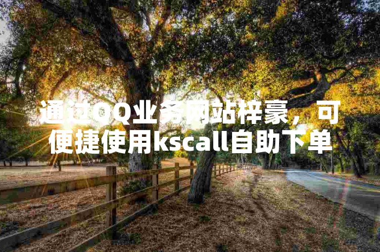 通过QQ业务网站梓豪，可便捷使用kscall自助下单服务。