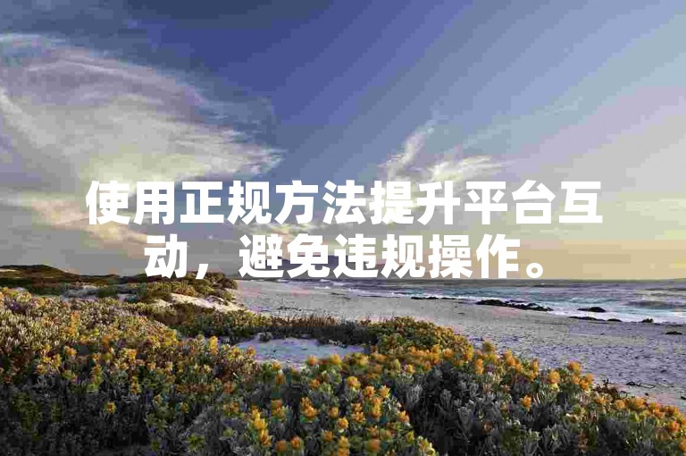 使用正规方法提升平台互动，避免违规操作。