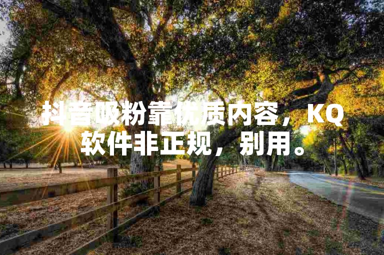 抖音吸粉靠优质内容，KQ软件非正规，别用。