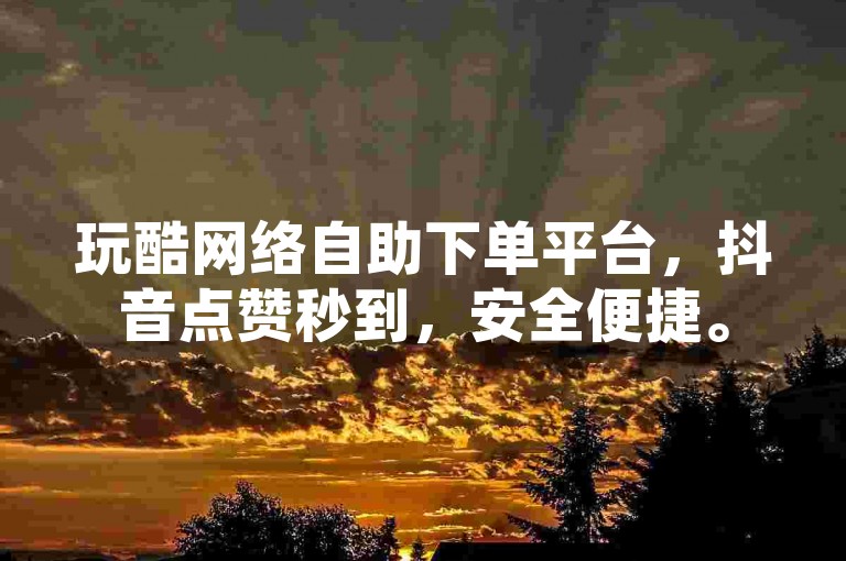 玩酷网络自助下单平台，抖音点赞秒到，安全便捷。