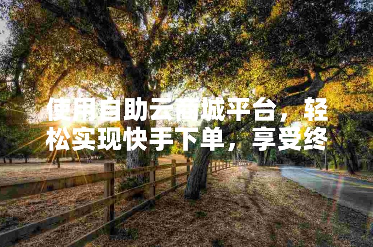使用自助云商城平台，轻松实现快手下单，享受终身会员服务。
