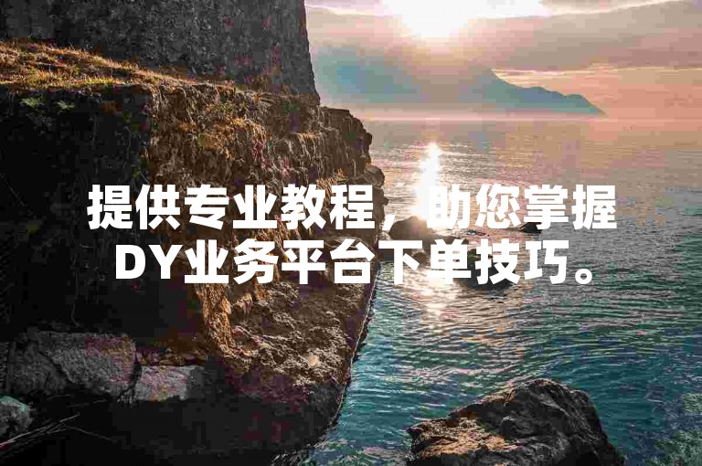 提供专业教程，助您掌握DY业务平台下单技巧。