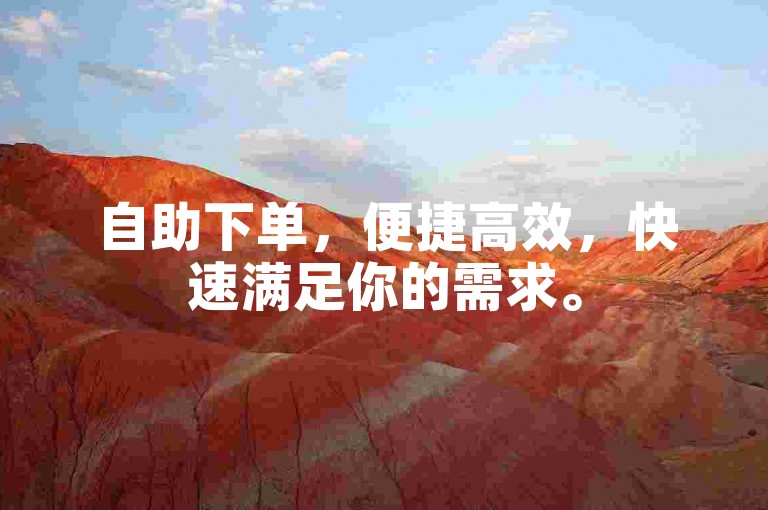 自助下单，便捷高效，快速满足你的需求。