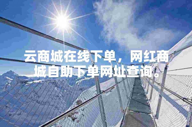 云商城在线下单，网红商城自助下单网址查询。