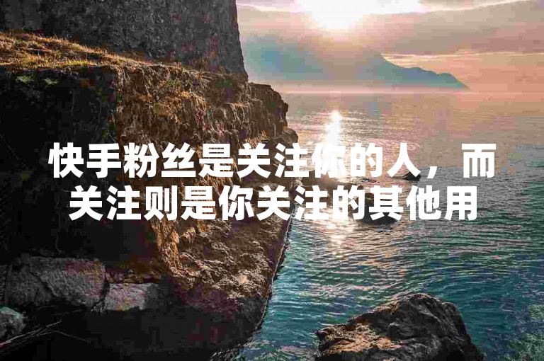 快手粉丝是关注你的人，而关注则是你关注的其他用户。