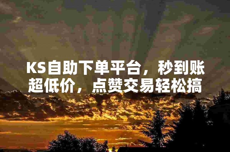 KS自助下单平台，秒到账超低价，点赞交易轻松搞定。