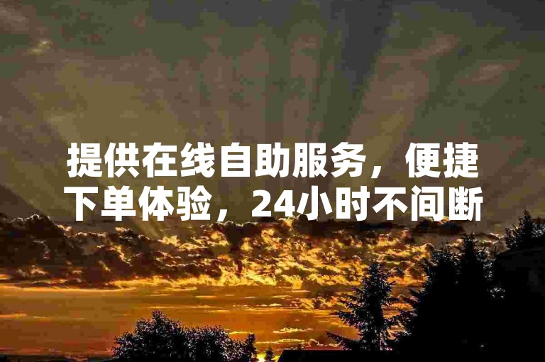 提供在线自助服务，便捷下单体验，24小时不间断。