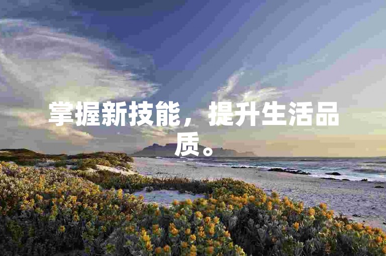 掌握新技能，提升生活品质。