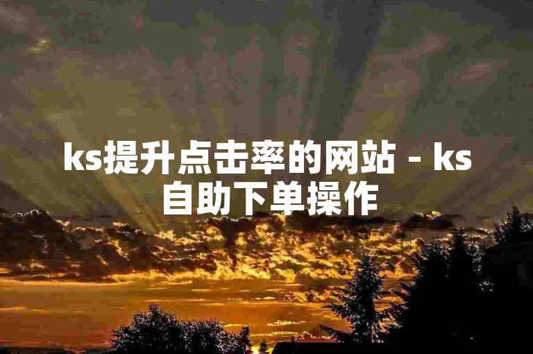 ks提升点击率的网站 - ks自助下单操作