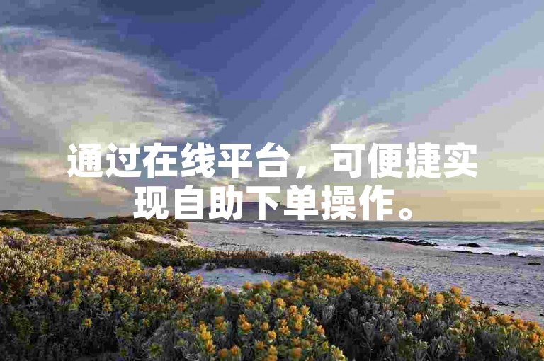 通过在线平台，可便捷实现自助下单操作。