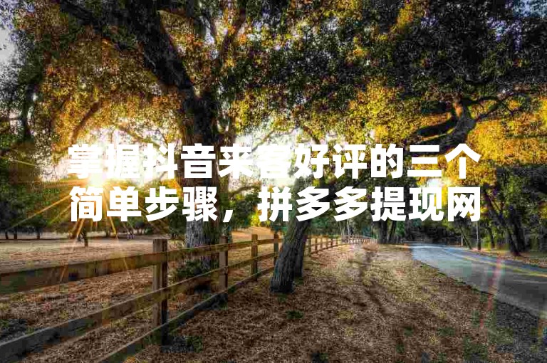 掌握抖音来客好评的三个简单步骤，拼多多提现网站助你免费。