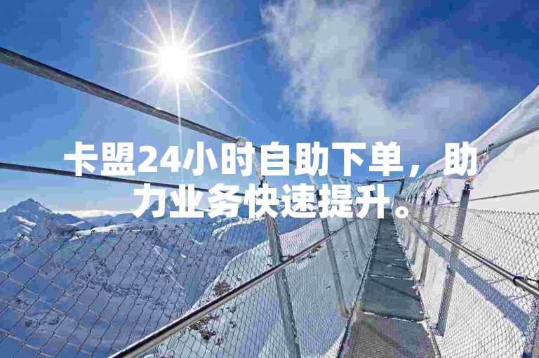 卡盟24小时自助下单，助力业务快速提升。