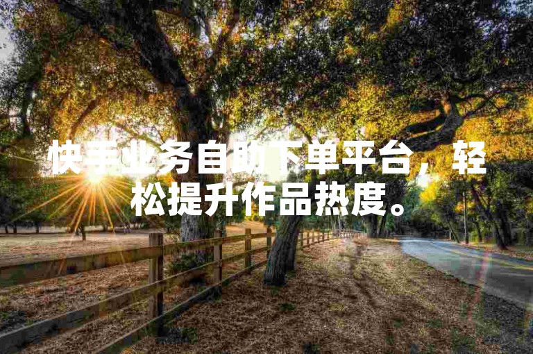 快手业务自助下单平台，轻松提升作品热度。