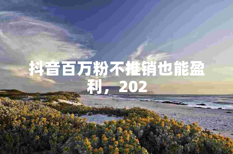 抖音百万粉不推销也能盈利，2025年必学独家揭秘！