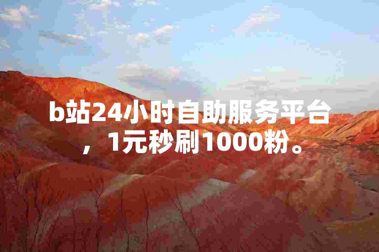 b站24小时自助服务平台，1元秒刷1000粉。
