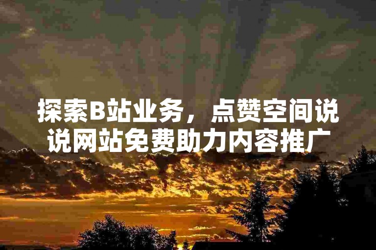 探索B站业务，点赞空间说说网站免费助力内容推广。