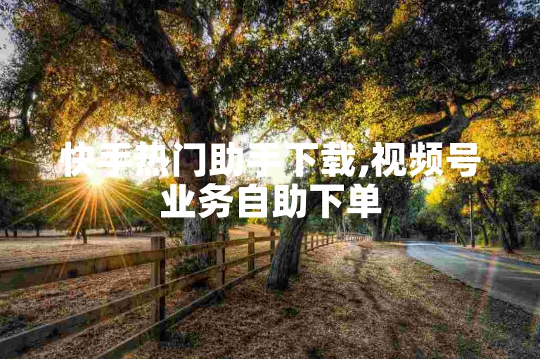 快手热门助手下载,视频号业务自助下单