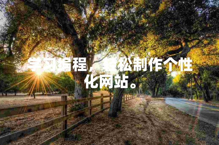 学习编程，轻松制作个性化网站。