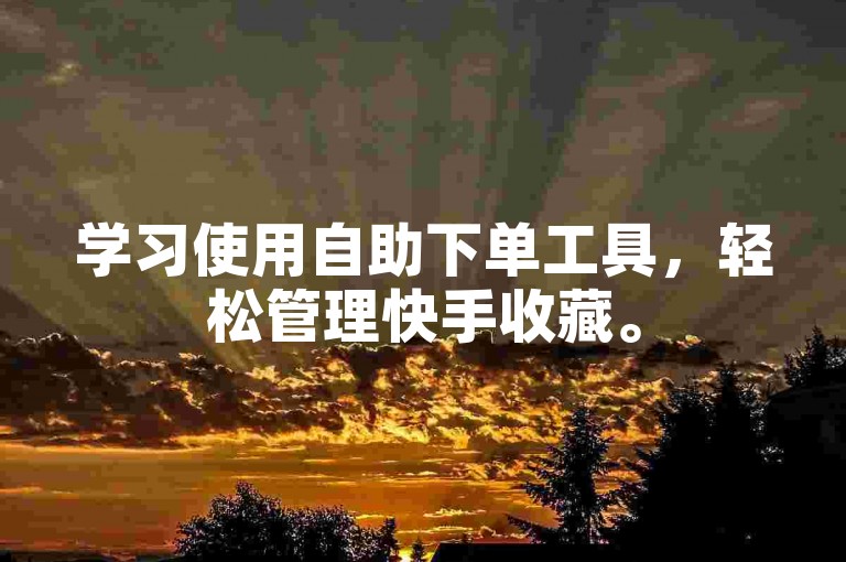 学习使用自助下单工具，轻松管理快手收藏。