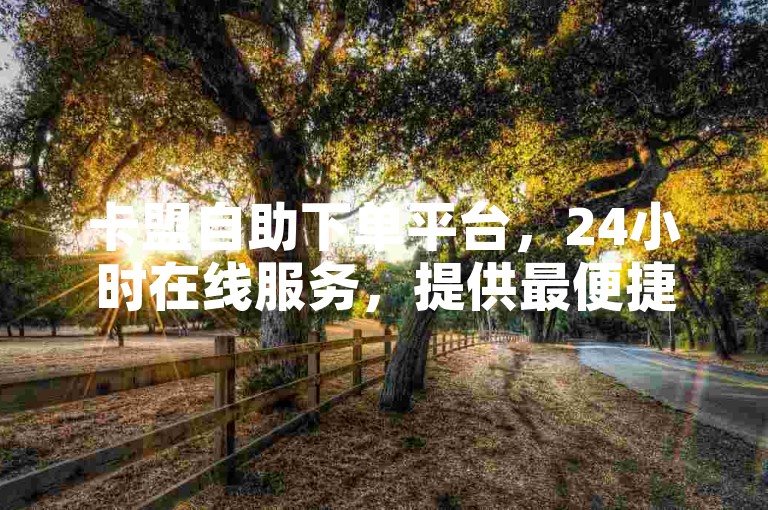 卡盟自助下单平台，24小时在线服务，提供最便捷的下单体验。