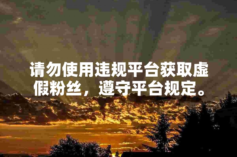 请勿使用违规平台获取虚假粉丝，遵守平台规定。