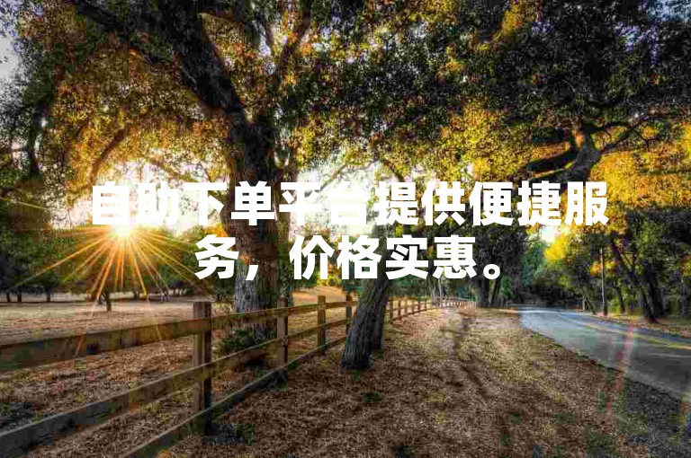 自助下单平台提供便捷服务，价格实惠。