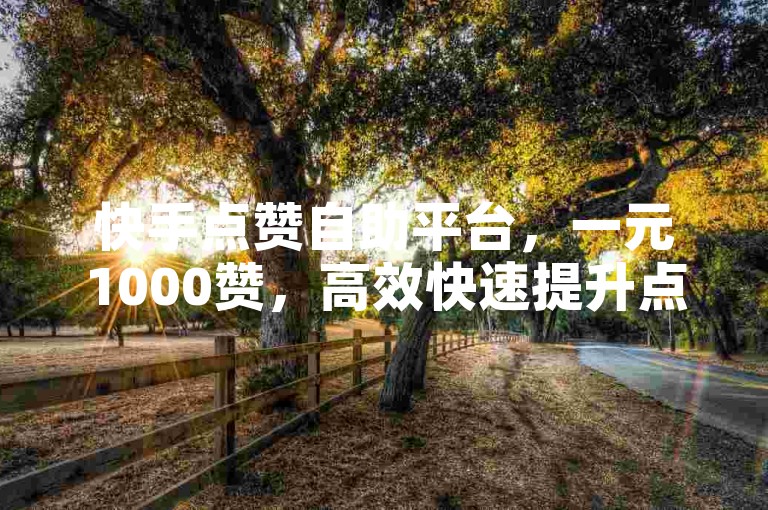 快手点赞自助平台，一元1000赞，高效快速提升点赞量。