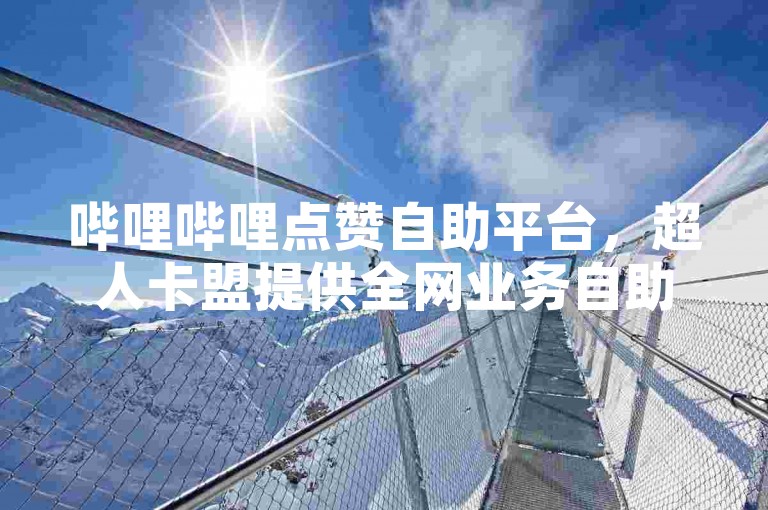 哔哩哔哩点赞自助平台，超人卡盟提供全网业务自助下单服务。