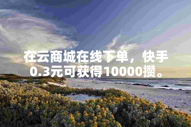 在云商城在线下单，快手0.3元可获得10000攒。