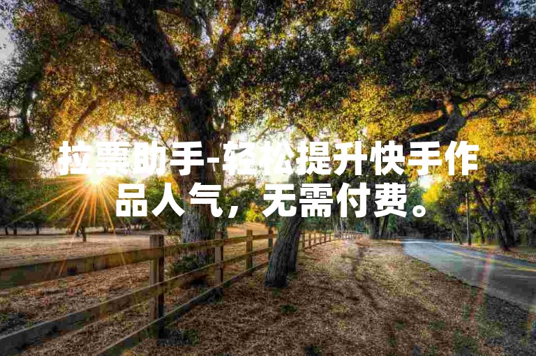 拉票助手-轻松提升快手作品人气，无需付费。