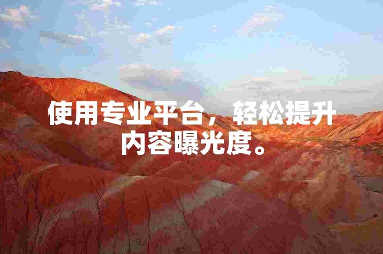 使用专业平台，轻松提升内容曝光度。