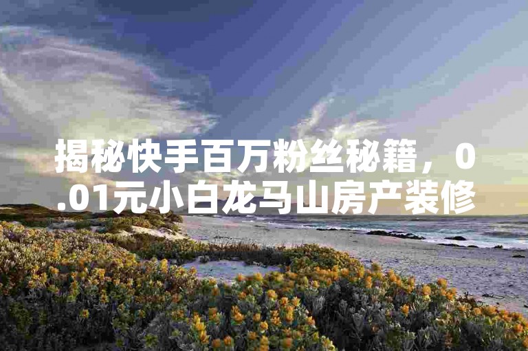 揭秘快手百万粉丝秘籍，0.01元小白龙马山房产装修攻略！