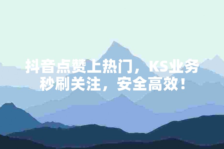 抖音点赞上热门，KS业务秒刷关注，安全高效！