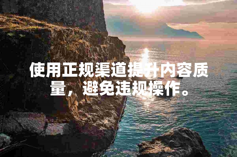 使用正规渠道提升内容质量，避免违规操作。