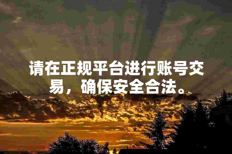 请在正规平台进行账号交易，确保安全合法。