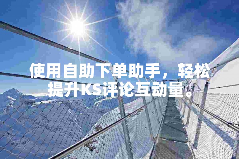 使用自助下单助手，轻松提升KS评论互动量。