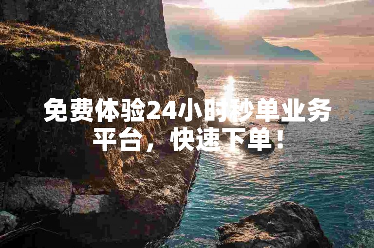 免费体验24小时秒单业务平台，快速下单！