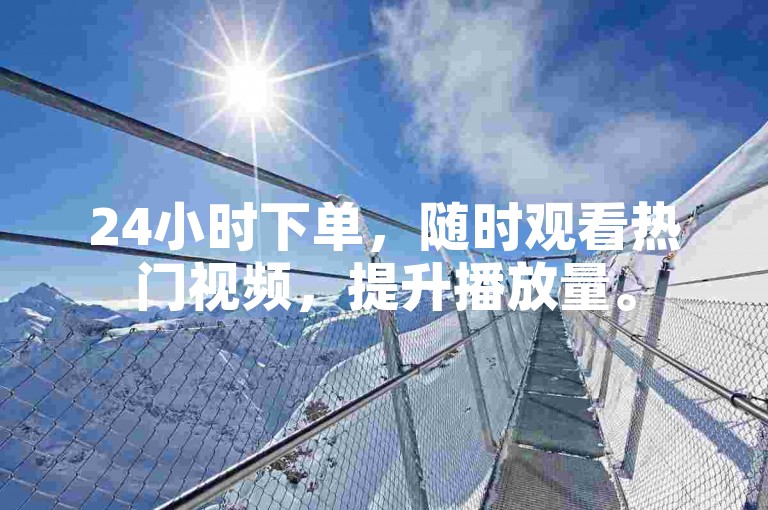 24小时下单，随时观看热门视频，提升播放量。